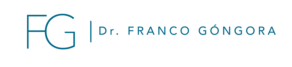 Logotipo azul transparente del Doctor Franco Góngora, cirujano plástico de Madrid